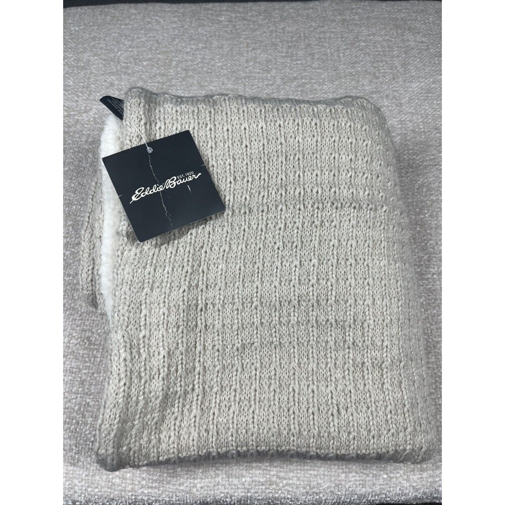 EDDIE BAUER Womens Scarf Sherpa Heather Cream White One Size Snood Infinity Neck
